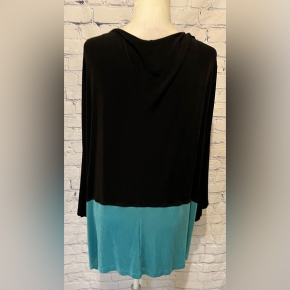 CM Shapes Stretchy Top Blouse Blue/black Size 5X - Picture 4 of 6